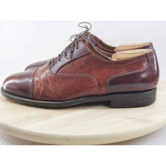 Lorenzo Banfi‎ 9.5 M Mens Shoes Leather Hand Made 2 Tone Made In Italy main image 2